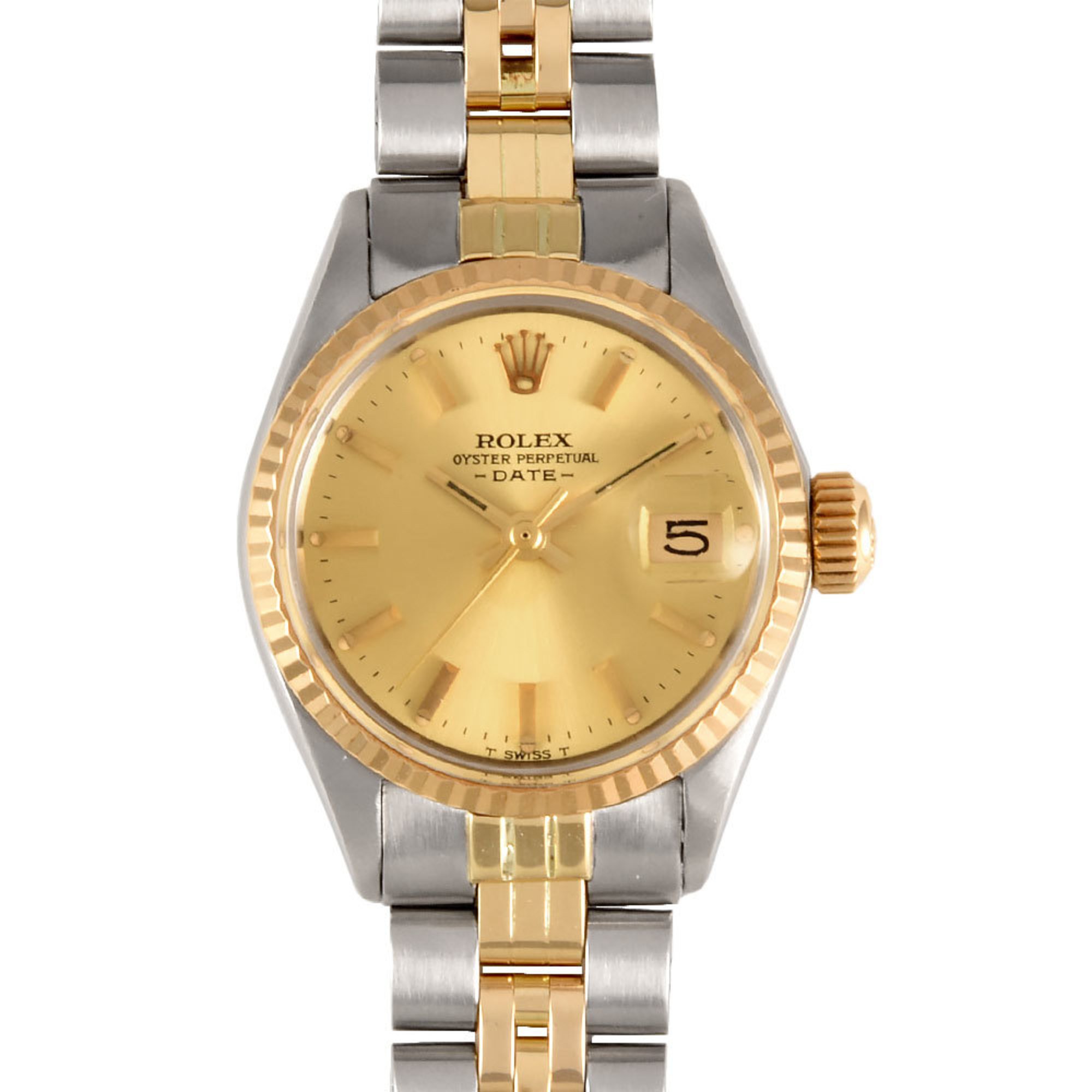 Rolex ROLEX 6517 Oyster Perpetual Date 7-digit 26 series Manufactured around 1968 Automatic wristwatch Cal.1161 Gold dial Ladies