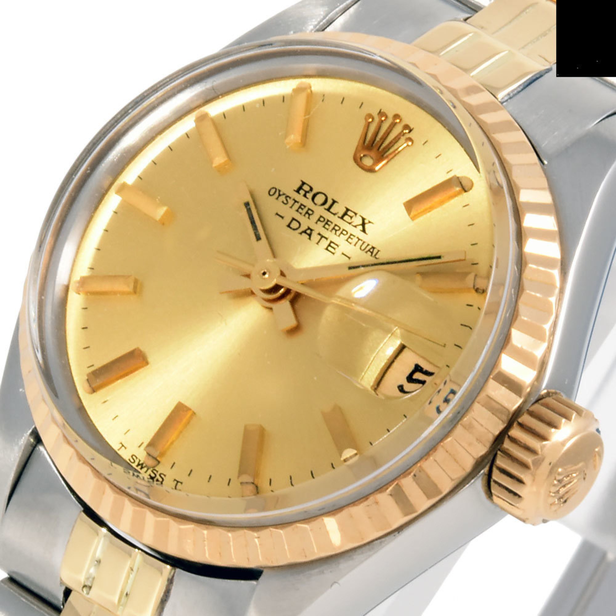 Rolex ROLEX 6517 Oyster Perpetual Date 7-digit 26 series Manufactured around 1968 Automatic wristwatch Cal.1161 Gold dial Ladies