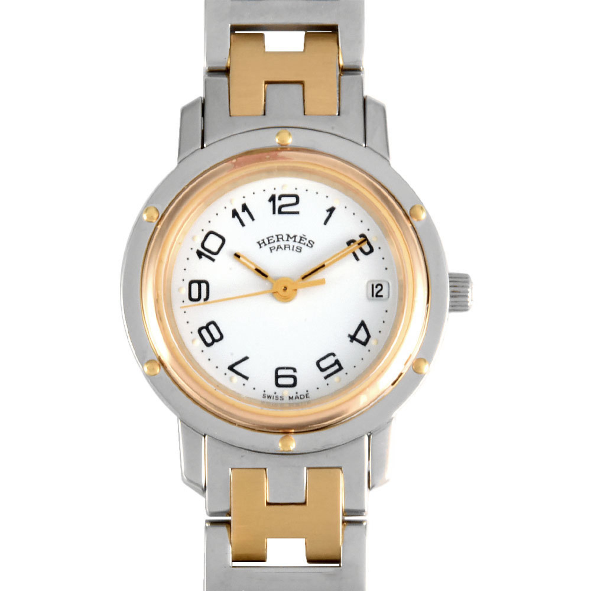 Hermes HERMES CL3.240 Clipper Watch Quartz White Dial Ladies