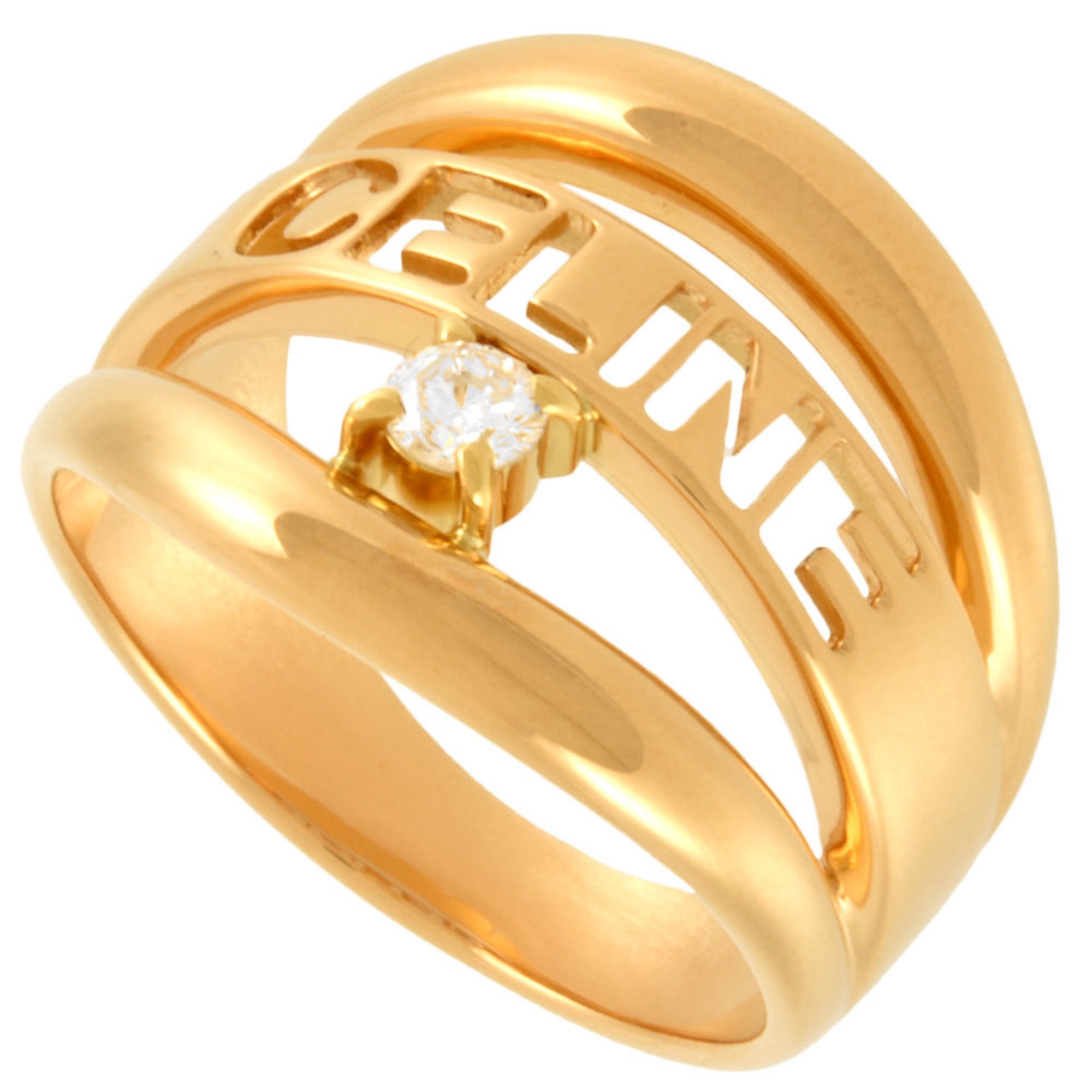 CELINE Ring Diamond 0.1ct K18YG Ladies