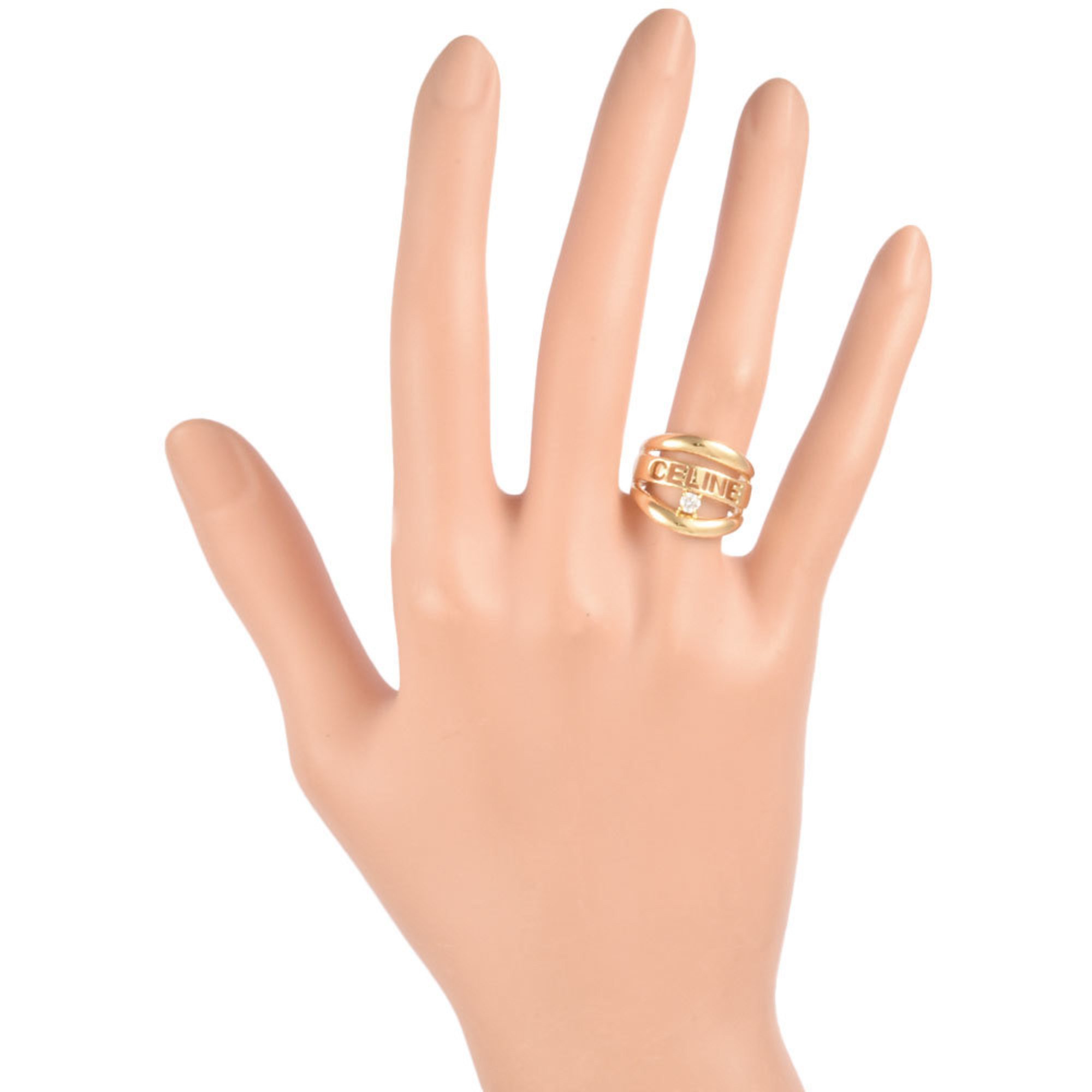 CELINE Ring Diamond 0.1ct K18YG Ladies