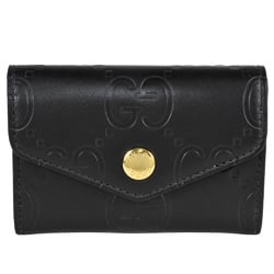 GUCCI GG Card Case Leather 772792 Black