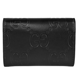 GUCCI GG Card Case Leather 772792 Black