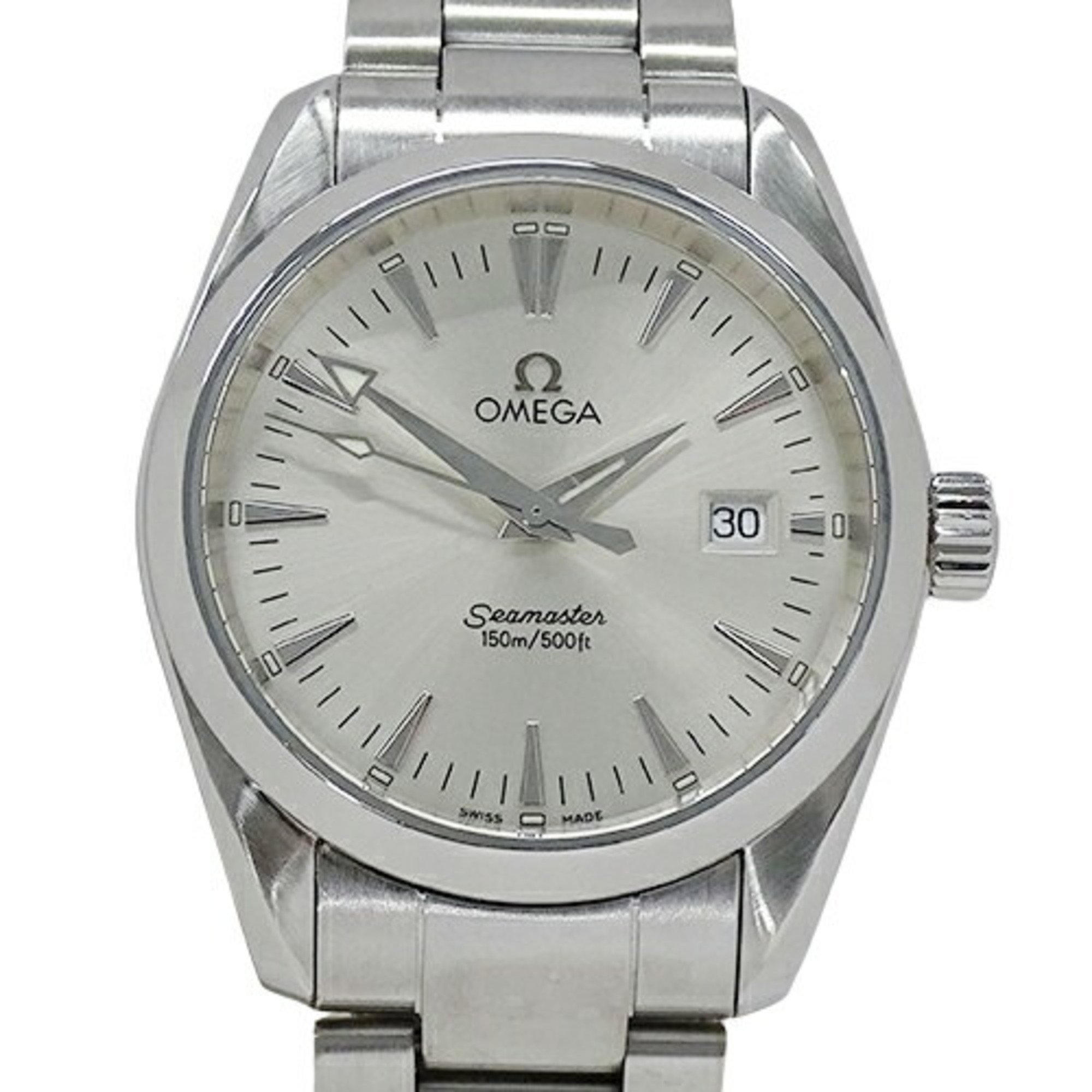 OMEGA Seamaster Aqua Terra 2518.30 Watch Men's Date 150m Quartz Stainless Steel SS Silver Polished