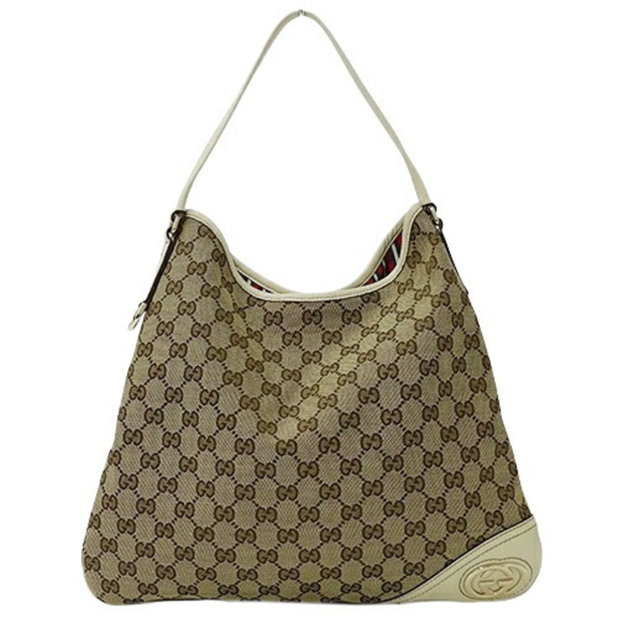 GUCCI Women's Shoulder Bag GG Canvas Beige White 169947