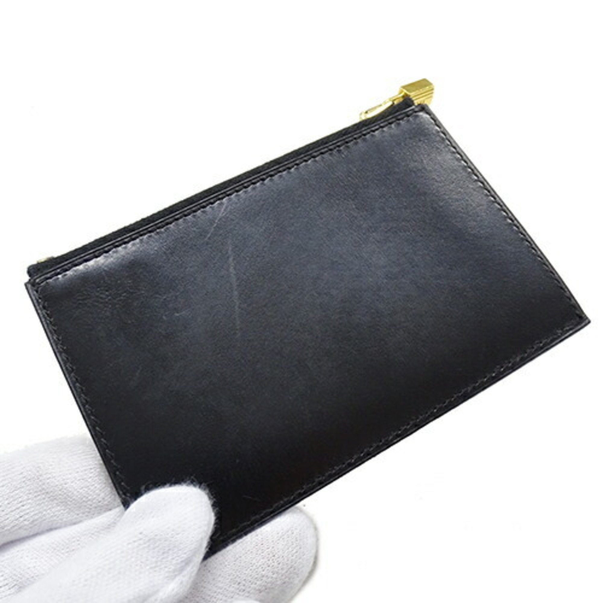 Hermes HERMES Wallet for Women and Men, Coin Case, Padlock, Leather, Black, Compact