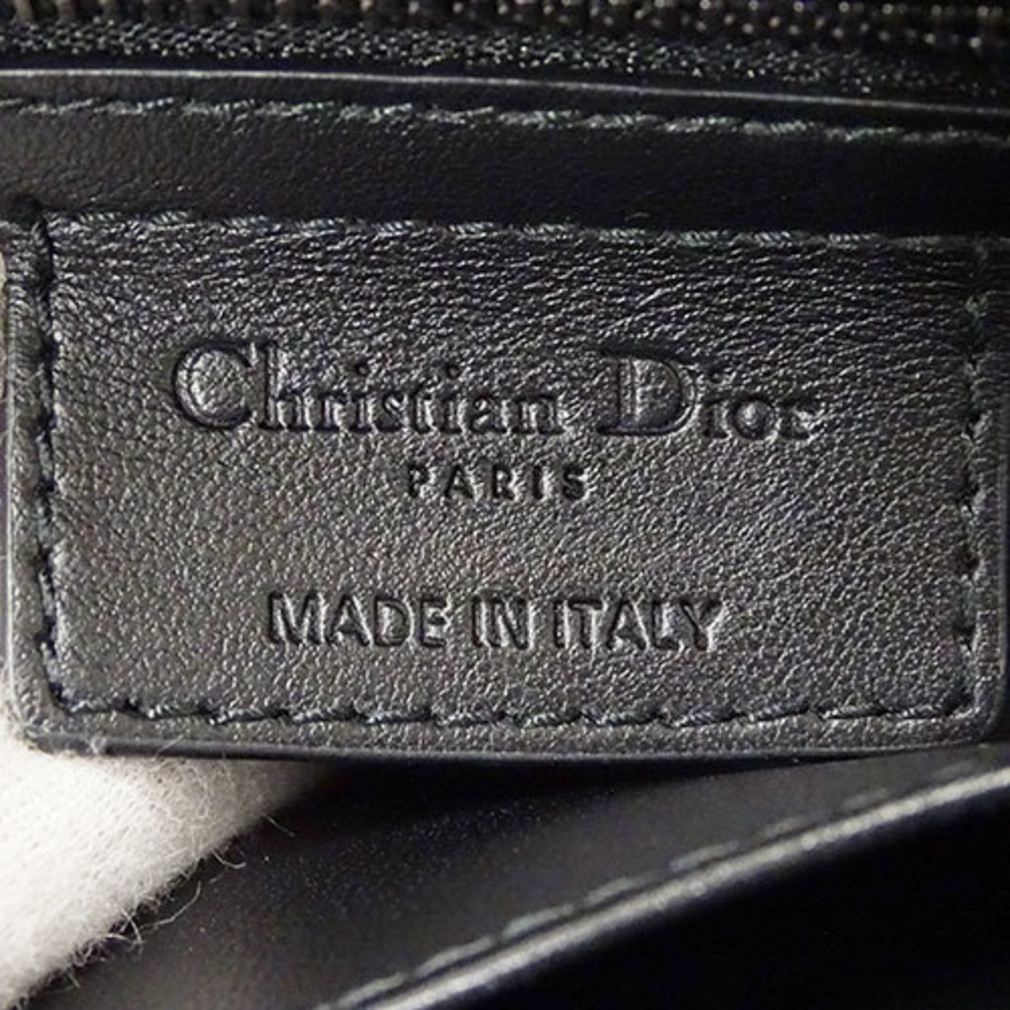 Christian Dior Dior Bag Women's Shoulder Canvas Karos Small Black White Houndstooth Chain