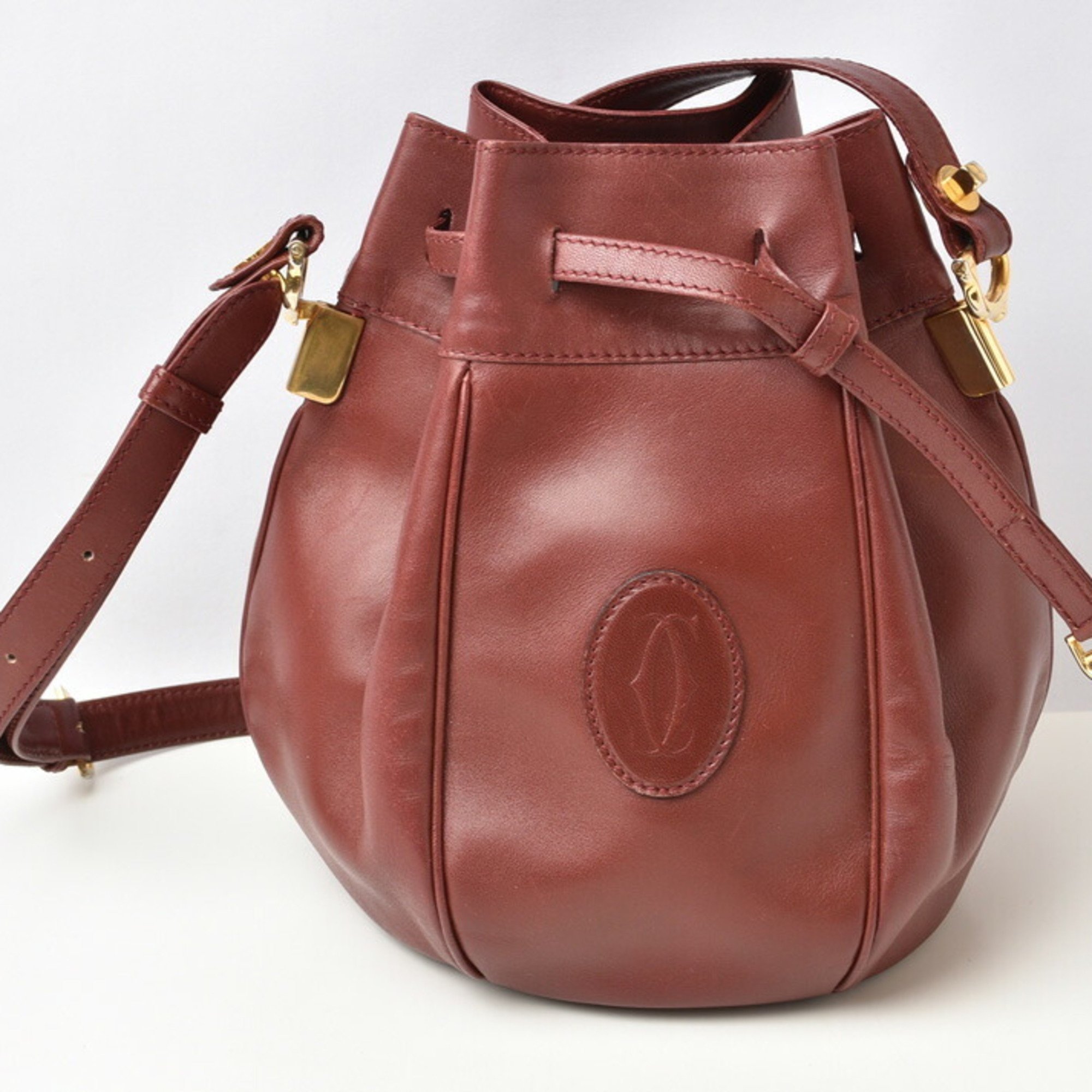 Cartier Shoulder Bag Must Line Leather Bordeaux