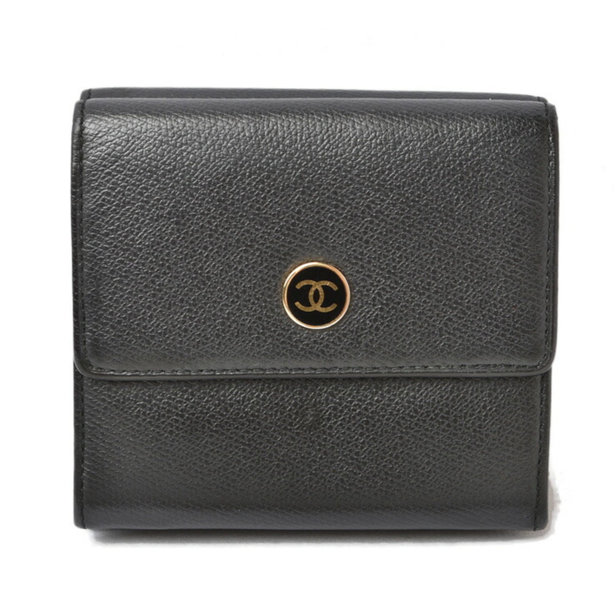 CHANEL Wallet Bi-fold A20902 Double Coco Mark Black