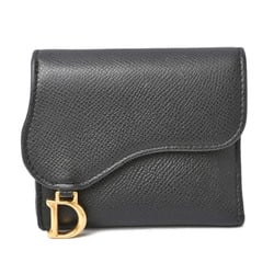 Christian Dior Wallet Tri-fold Saddle Lotus Navy