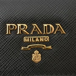 PRADA 6-ring key case, holder, 1PG222, SAFFIANO METAL, embossed leather, NERO, black, outlet