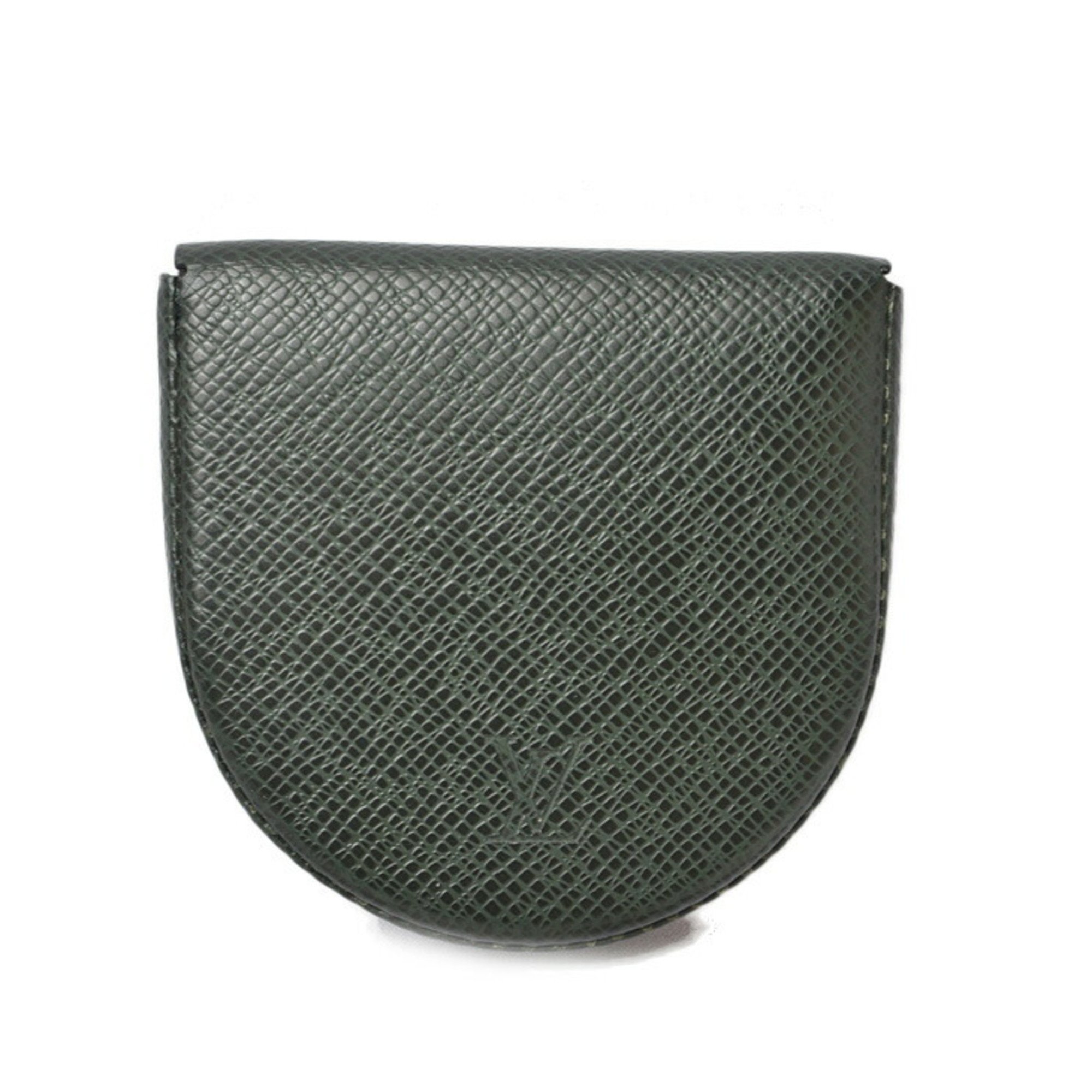 Louis Vuitton Coin Purse LOUIS VUITTON Portemonnay Cubetto Taiga M30374 Esepia Dark Green