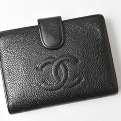 Chanel Wallet CHANEL Style Bi-Fold Caviar Skin Coco Mark Black