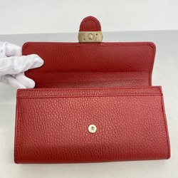 Gucci Long Wallet Interlocking G 615524 Leather Red Women's