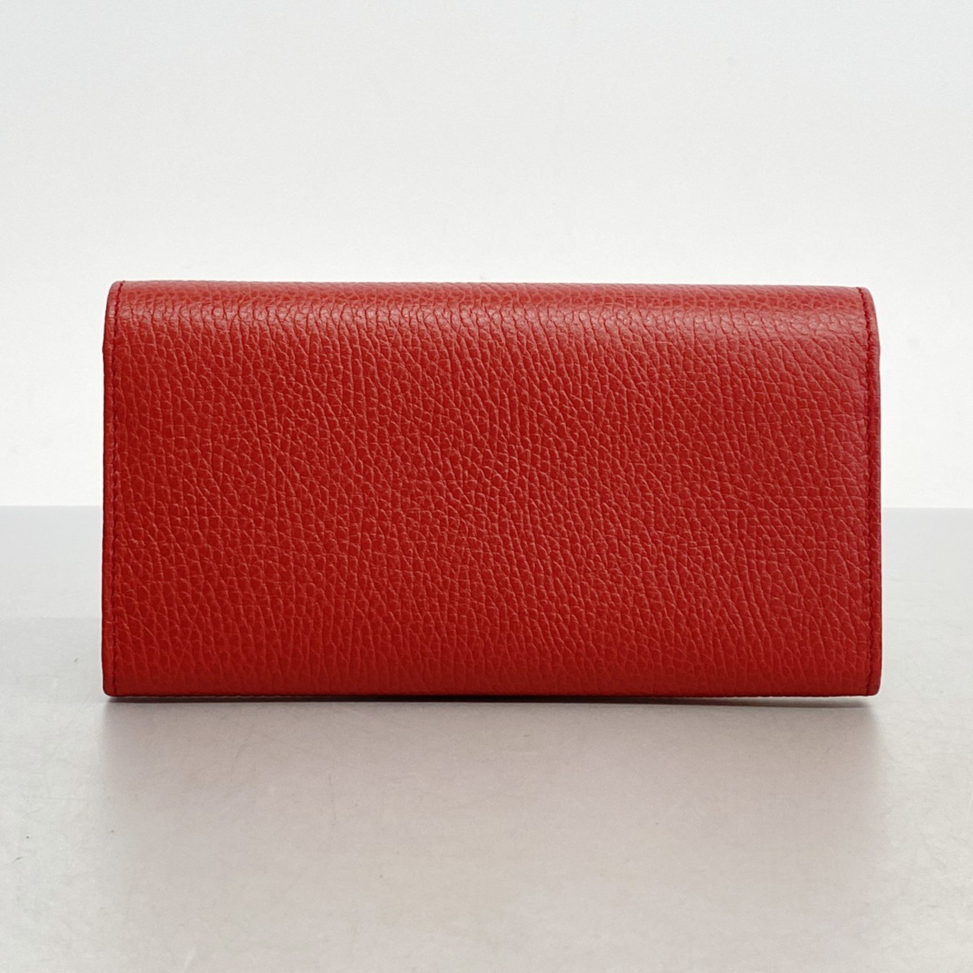 Gucci Long Wallet Interlocking G 615524 Leather Red Women's