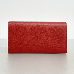 Gucci Long Wallet Interlocking G 615524 Leather Red Women's