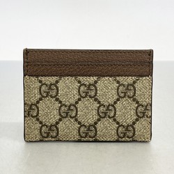 Gucci Business Card Holder/Card Case Ophidia 523159 Leather Beige Brown Men's Women's