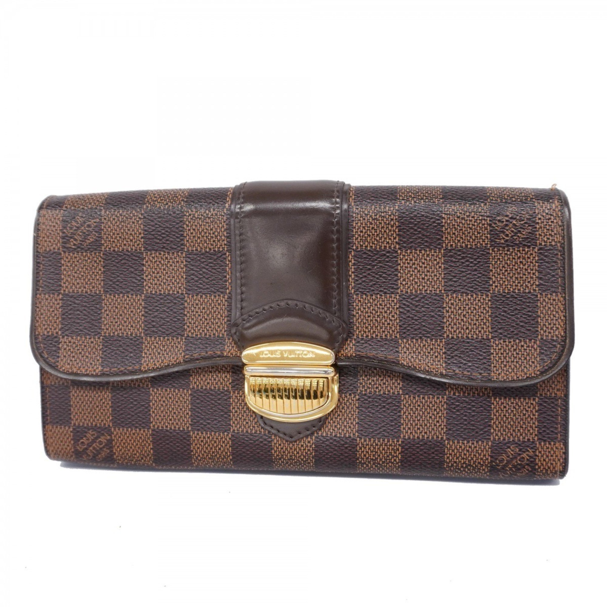 Louis Vuitton Long Wallet Damier Portefeuille Sistina N61747 Ebene Ladies