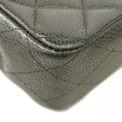 Chanel Shoulder Bag Matelasse Caviar Skin Black Women's