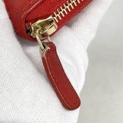 Chanel long wallet lambskin red ladies