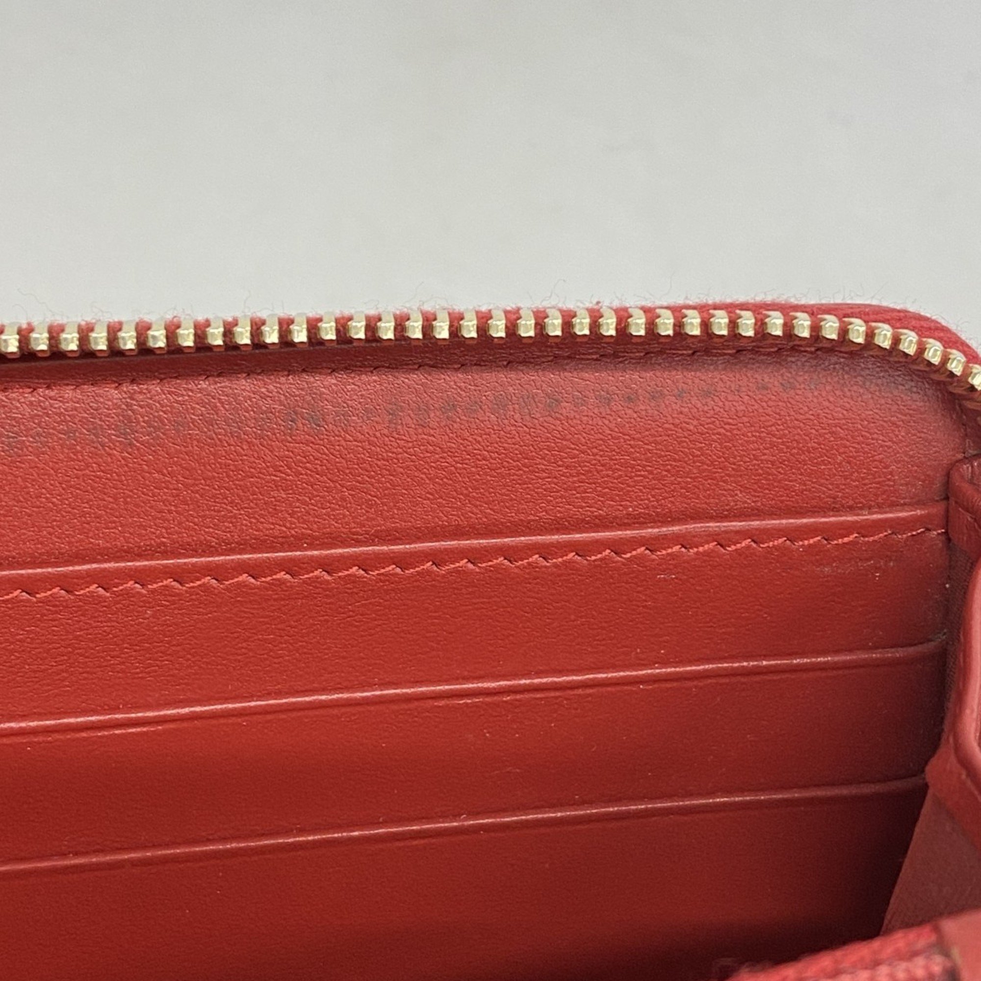 Chanel long wallet lambskin red ladies