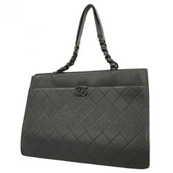 Chanel Tote Bag Matelasse Caviar Skin Black Women's