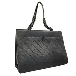 Chanel Tote Bag Matelasse Caviar Skin Black Women's