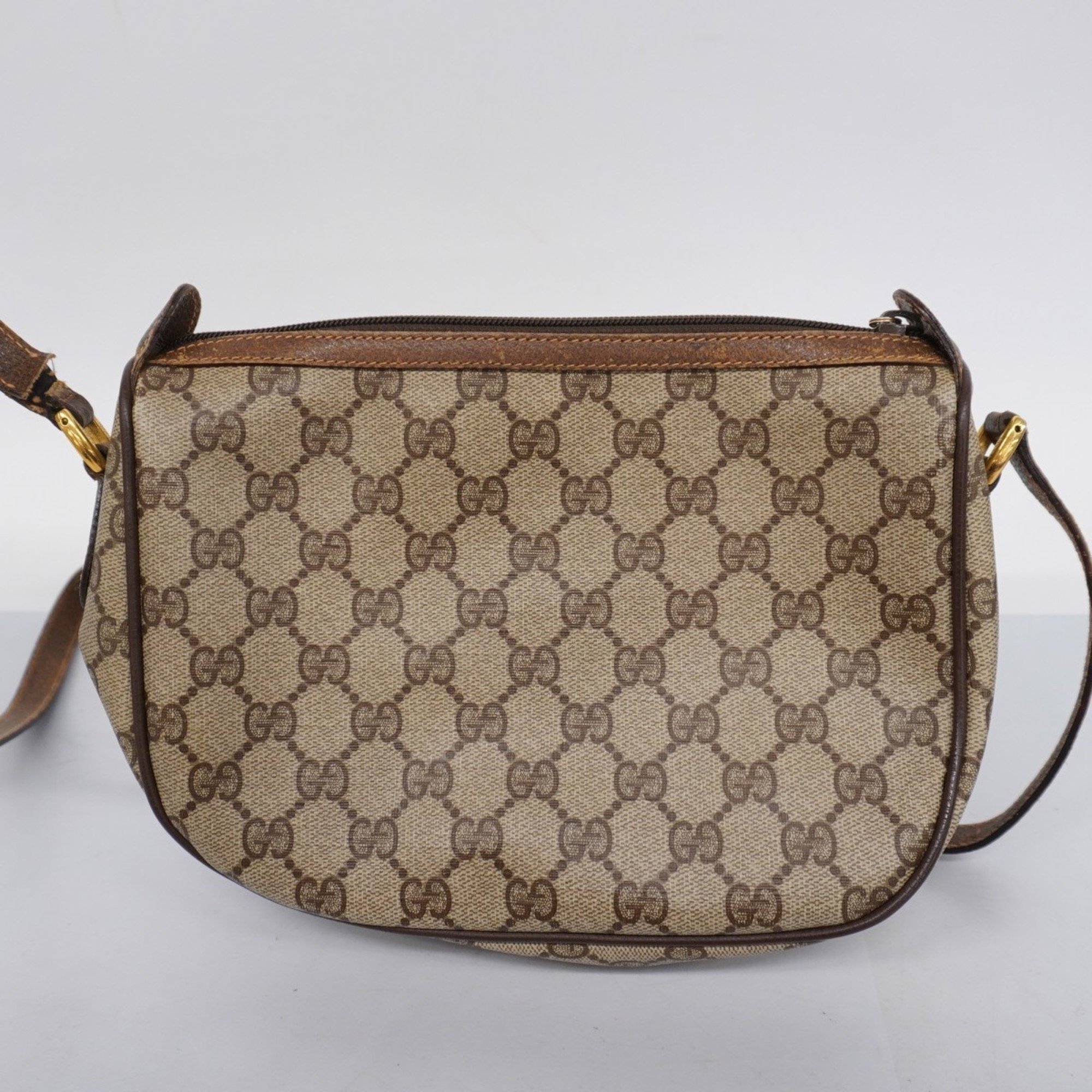 Gucci Shoulder Bag GG Supreme Sherry Line 89 02 032 Leather Brown Women's