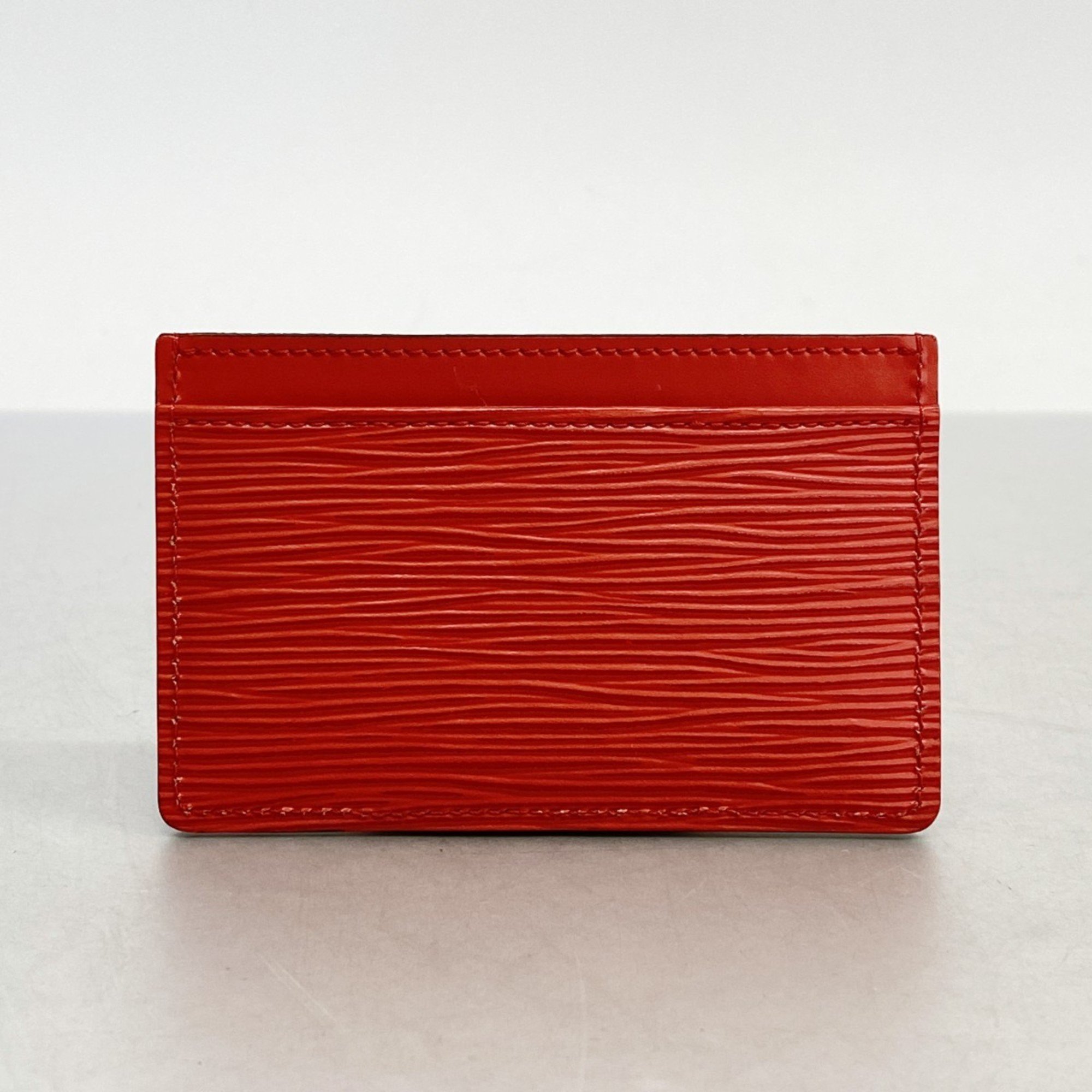 Louis Vuitton Business Card Holder/Card Case Epi Porte Carte Sample M60721 Coquelicot Men's/Women's