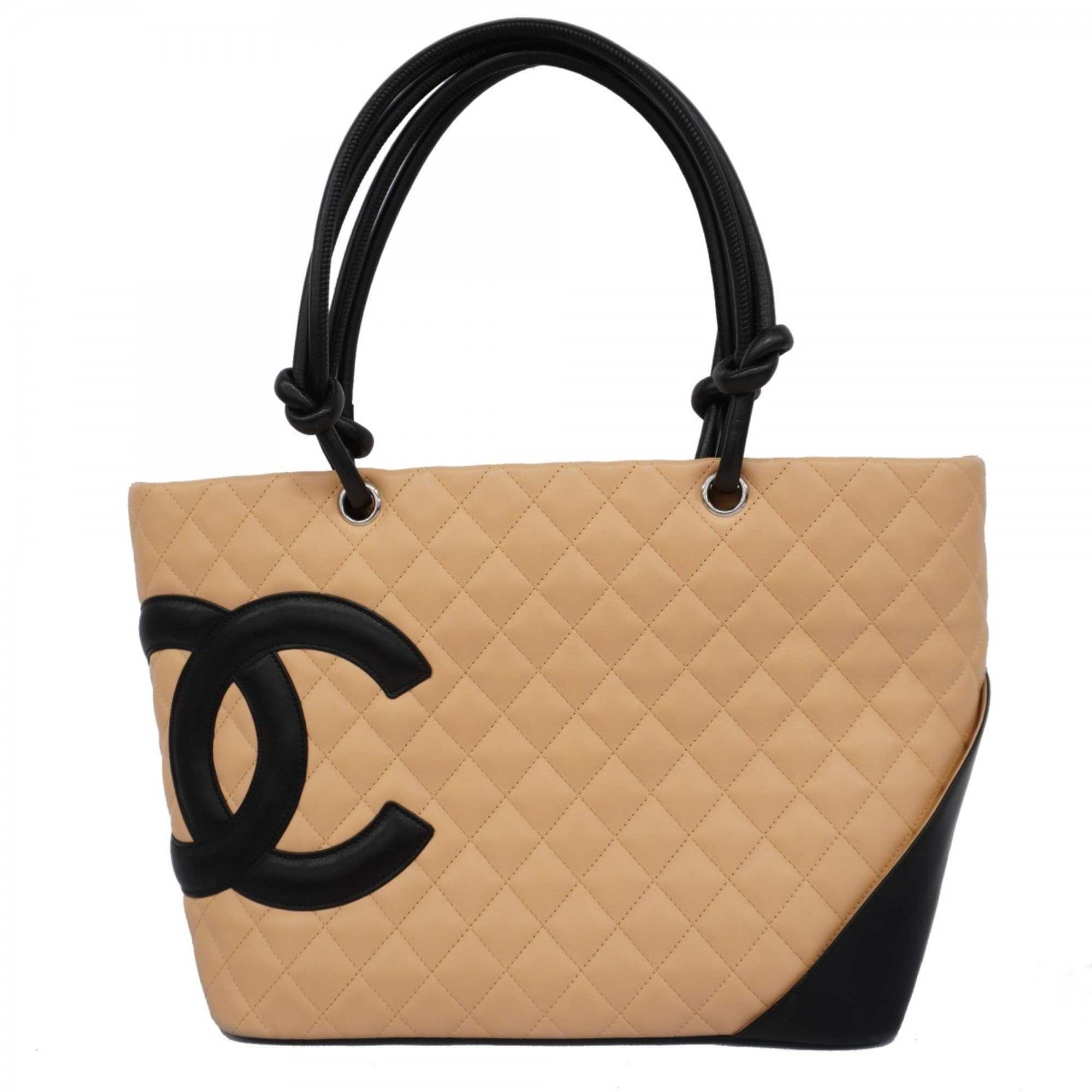 Chanel Tote Bag Cambon Lambskin Beige Women's