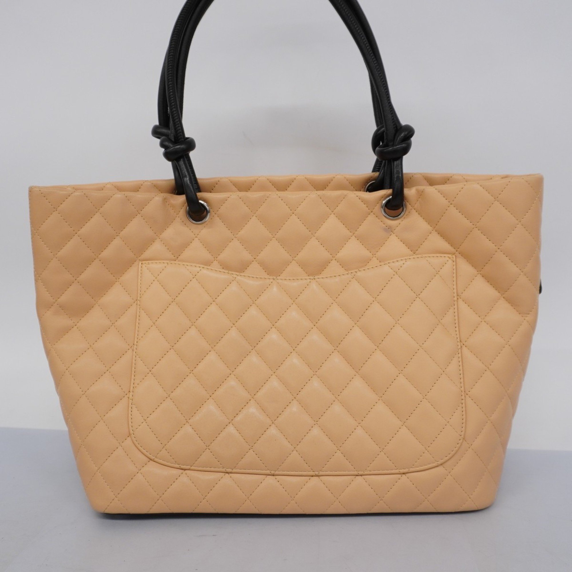 Chanel Tote Bag Cambon Lambskin Beige Women's