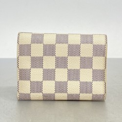 Louis Vuitton Tri-fold Wallet Damier Azur Portefeuille Victorine N64022 White Women's