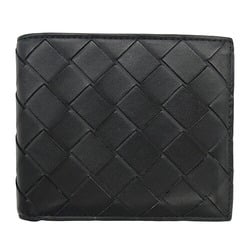 BOTTEGA VENETA Men's Wallet Bi-fold Billfold Card Case Intrecciato Leather Black