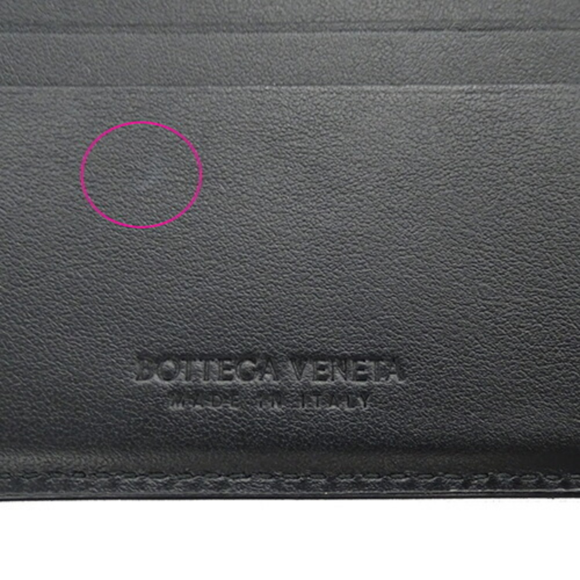 BOTTEGA VENETA Men's Wallet Bi-fold Billfold Card Case Intrecciato Leather Black