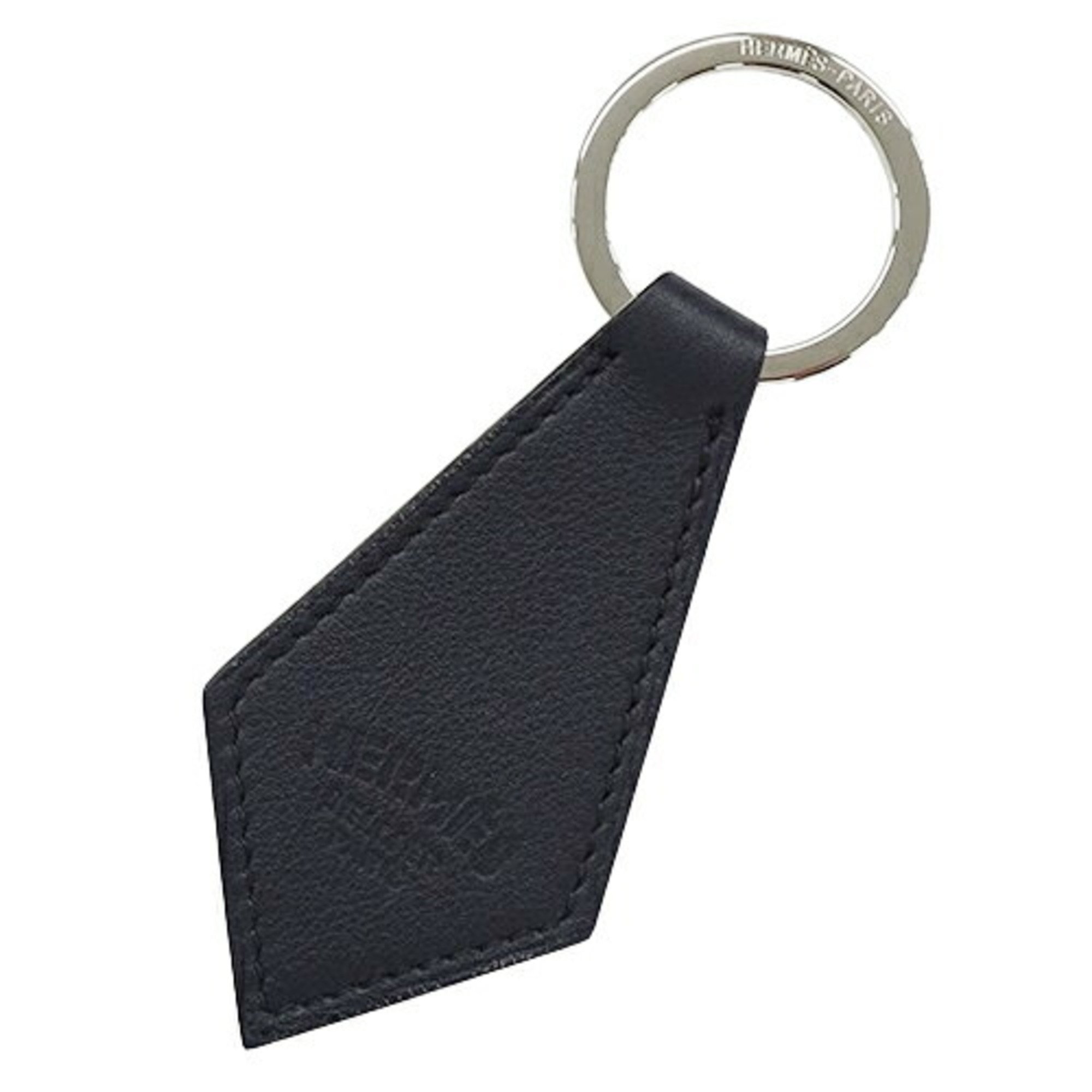 Hermes HERMES Key Ring Portocle Tab Women's Men's Holder Swift Leather Blue Indigo