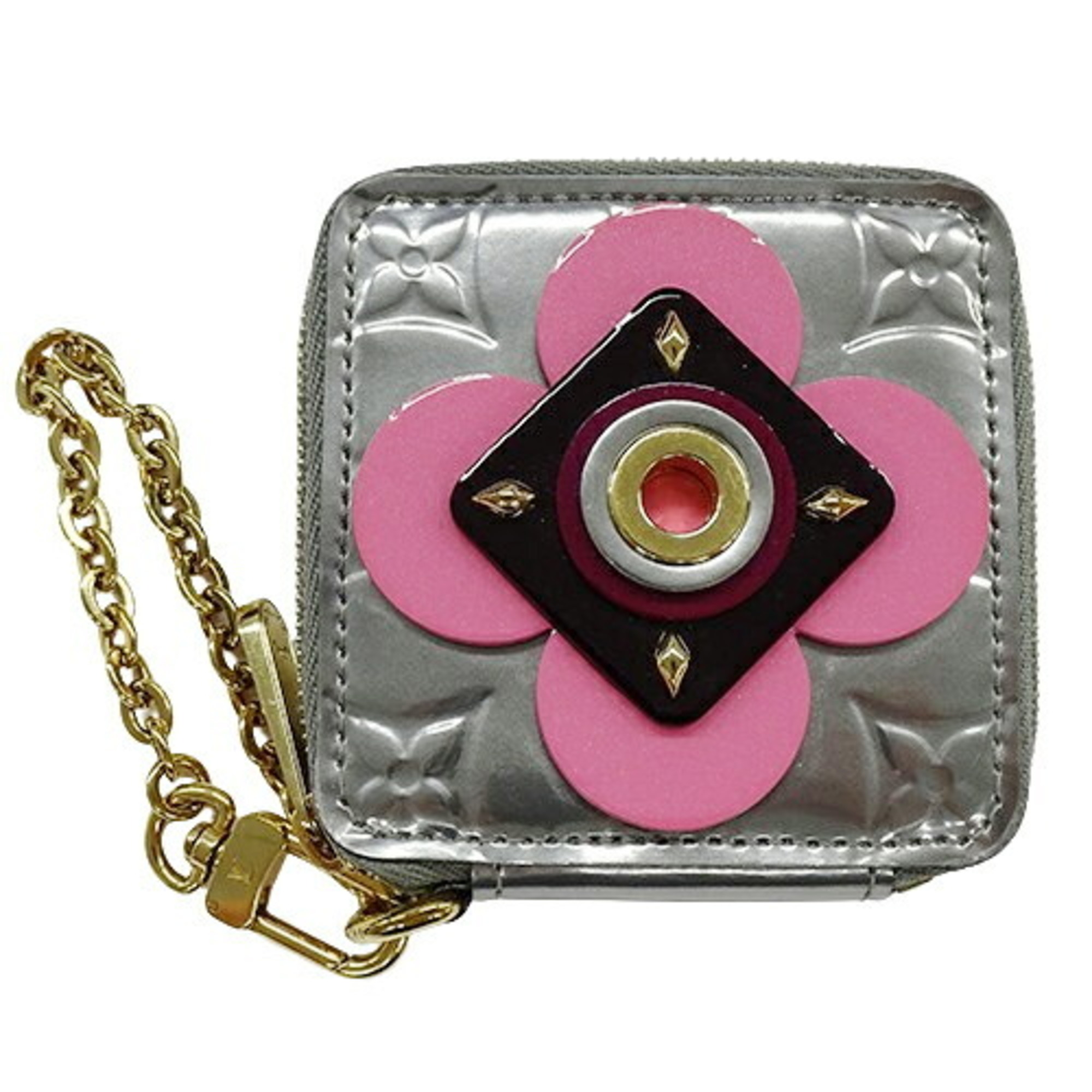 LOUIS VUITTON Wallet Vernis Women's Coin Case Purse Portemonnaie Carree Griart Deco M90497 TS0128 Flower