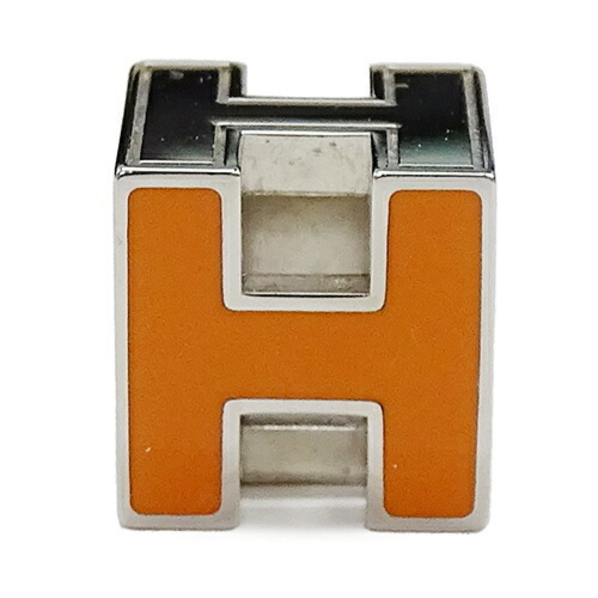 Hermes HERMES Pendant Top Cage d'Ash H Cube Women's Silver Orange