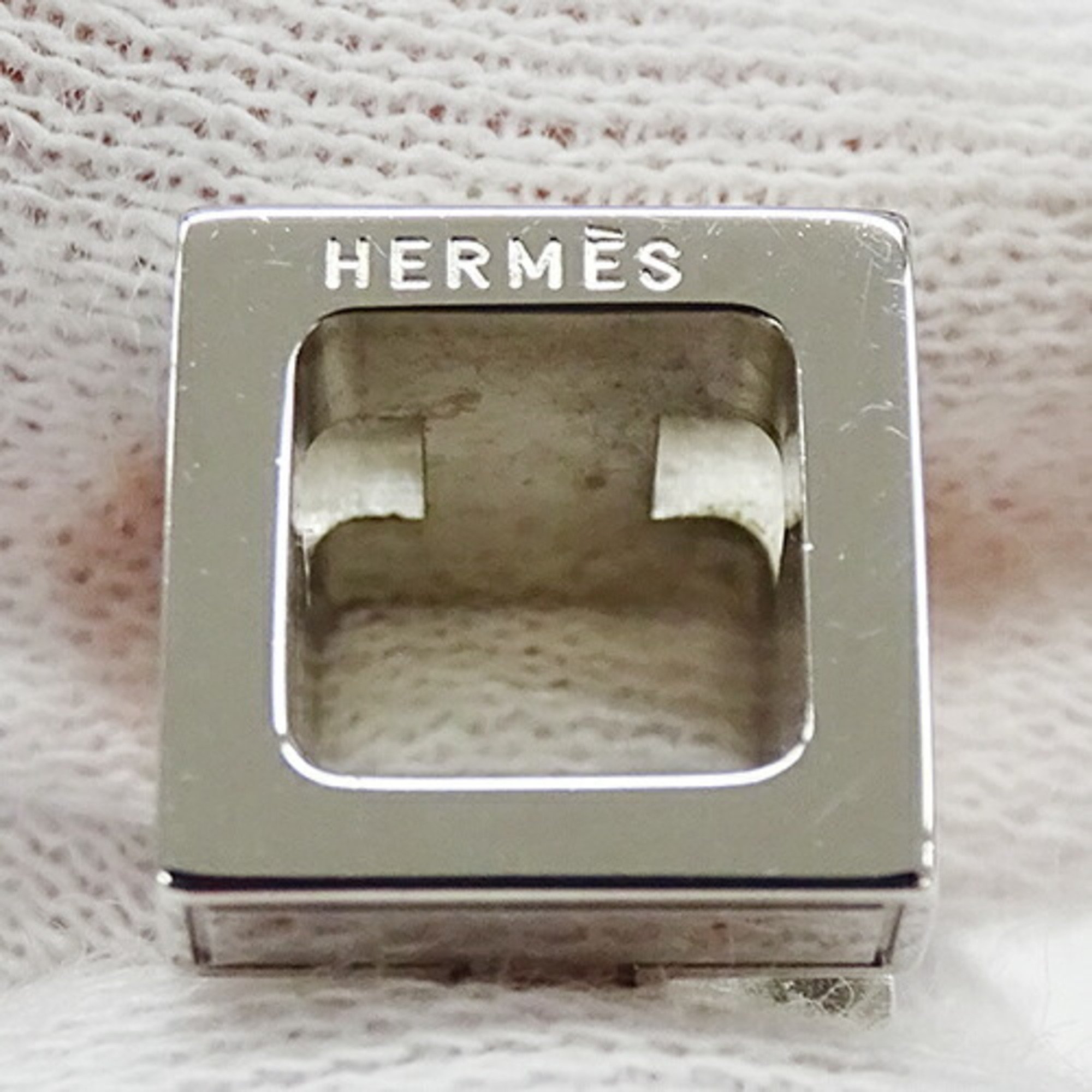 Hermes HERMES Pendant Top Cage d'Ash H Cube Women's Silver Orange