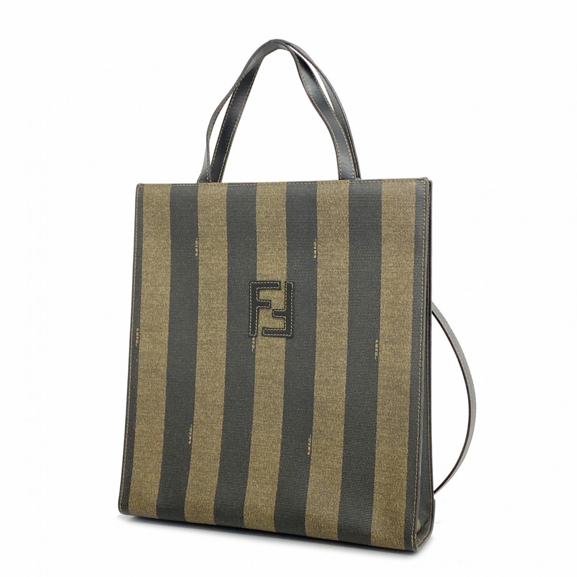 Fendi Tote Bag Pecan Brown Black Women's