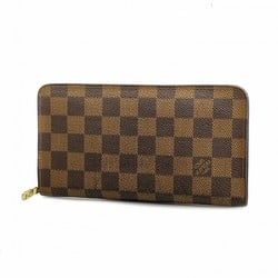 Louis Vuitton Long Wallet Damier Porto Monde Zip N61728 Ebene Men's Women's