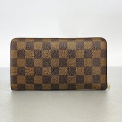 Louis Vuitton Long Wallet Damier Porto Monde Zip N61728 Ebene Men's Women's