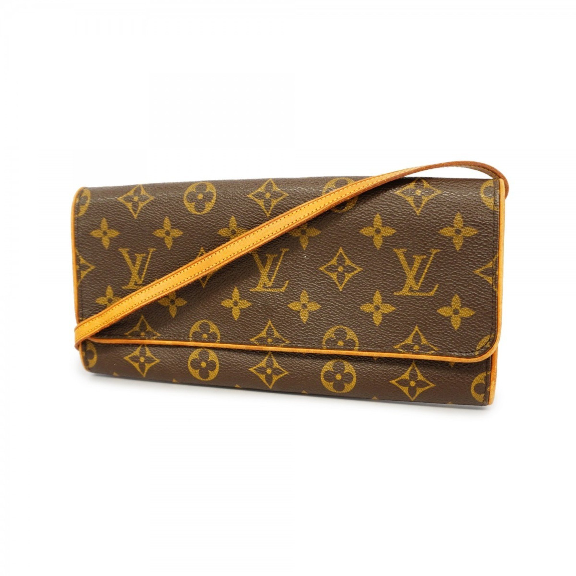 Louis Vuitton Shoulder Bag Monogram Pochette Twin GM M51852 Black Women's