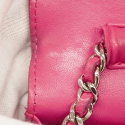 Chanel Shoulder Wallet Matelasse Lambskin Pink Women's