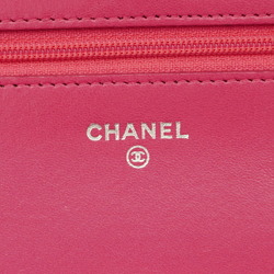 Chanel Shoulder Wallet Matelasse Lambskin Pink Women's