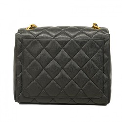 Chanel Shoulder Bag Matelasse Caviar Skin Black Women's