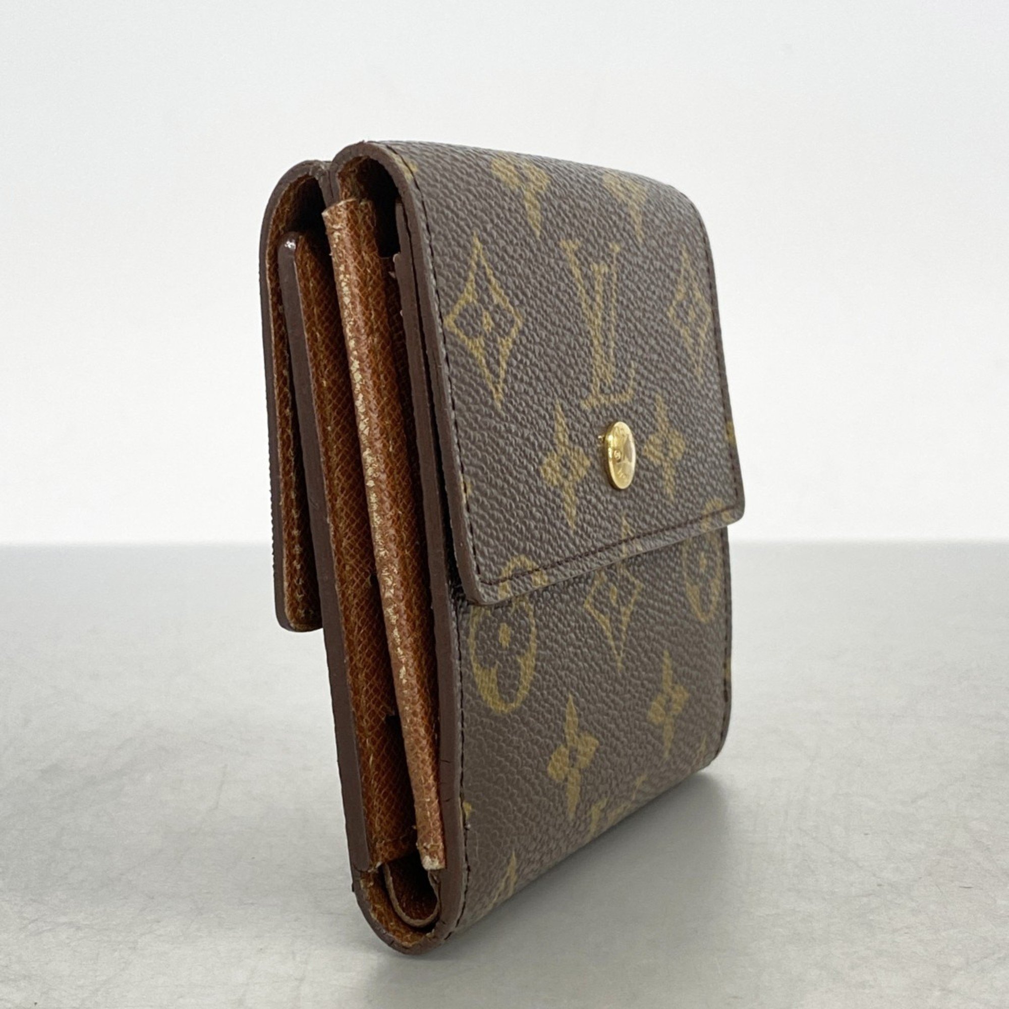 Louis Vuitton Tri-fold Wallet Porte Monnaie Billet Credit M61652 Brown Men's Women's