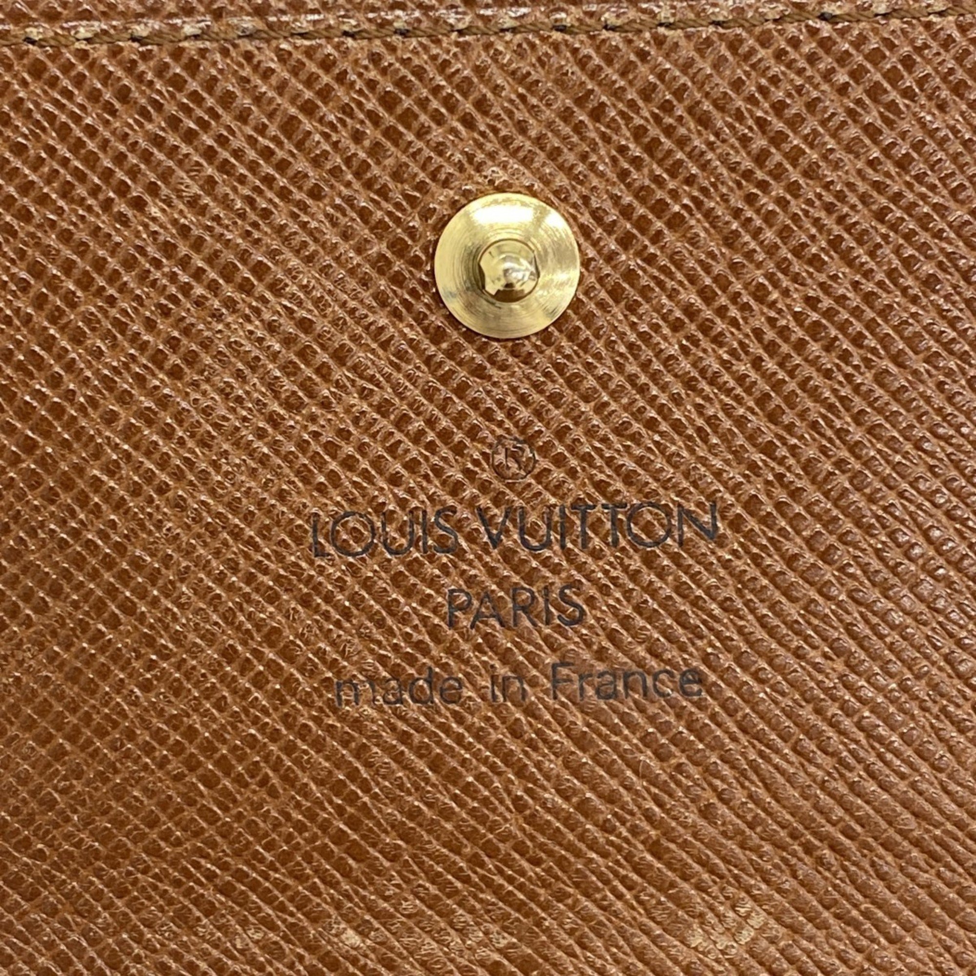 Louis Vuitton Tri-fold Wallet Porte Monnaie Billet Credit M61652 Brown Men's Women's