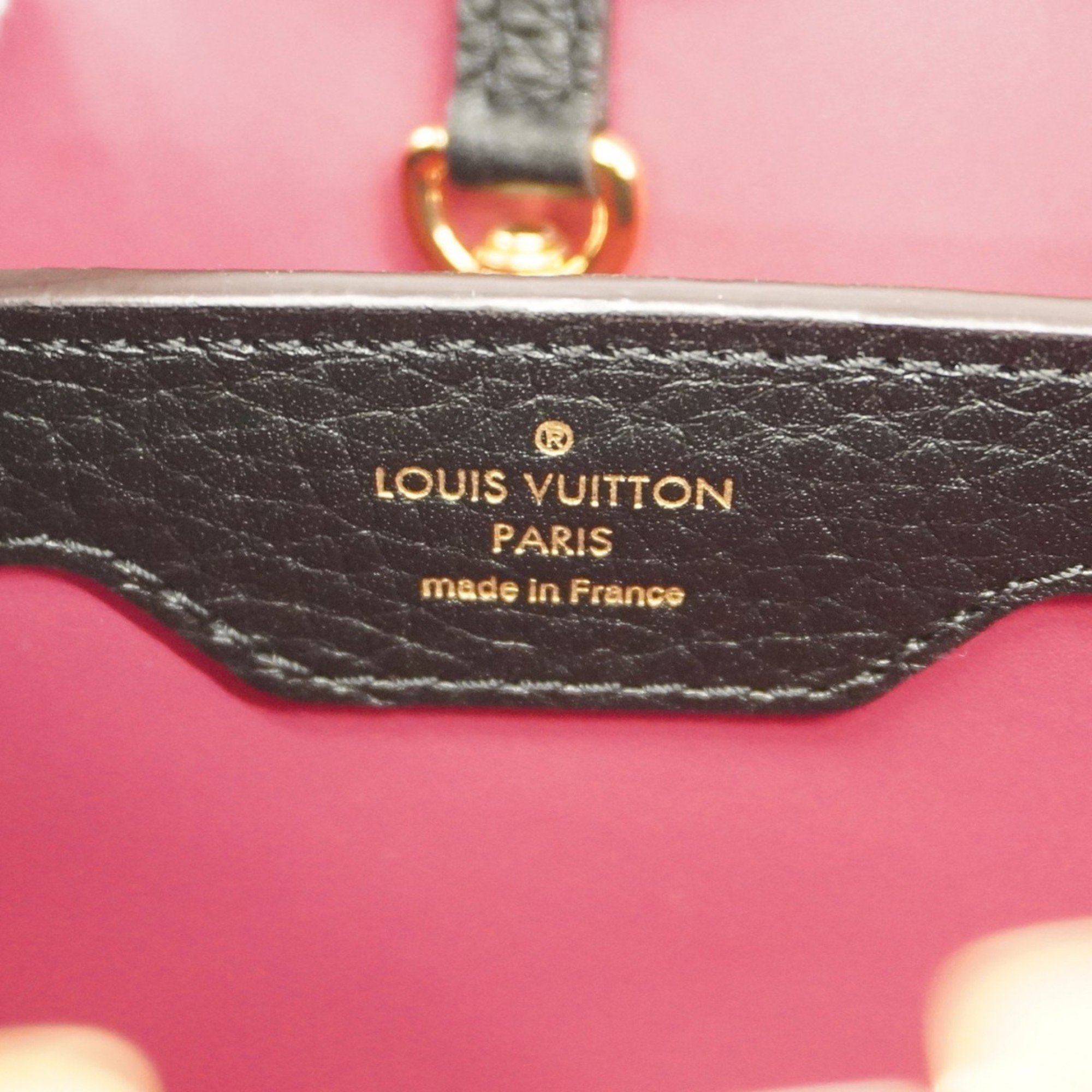 Louis Vuitton Handbag Capucines PM M42242 Noir Fuchsia Ladies