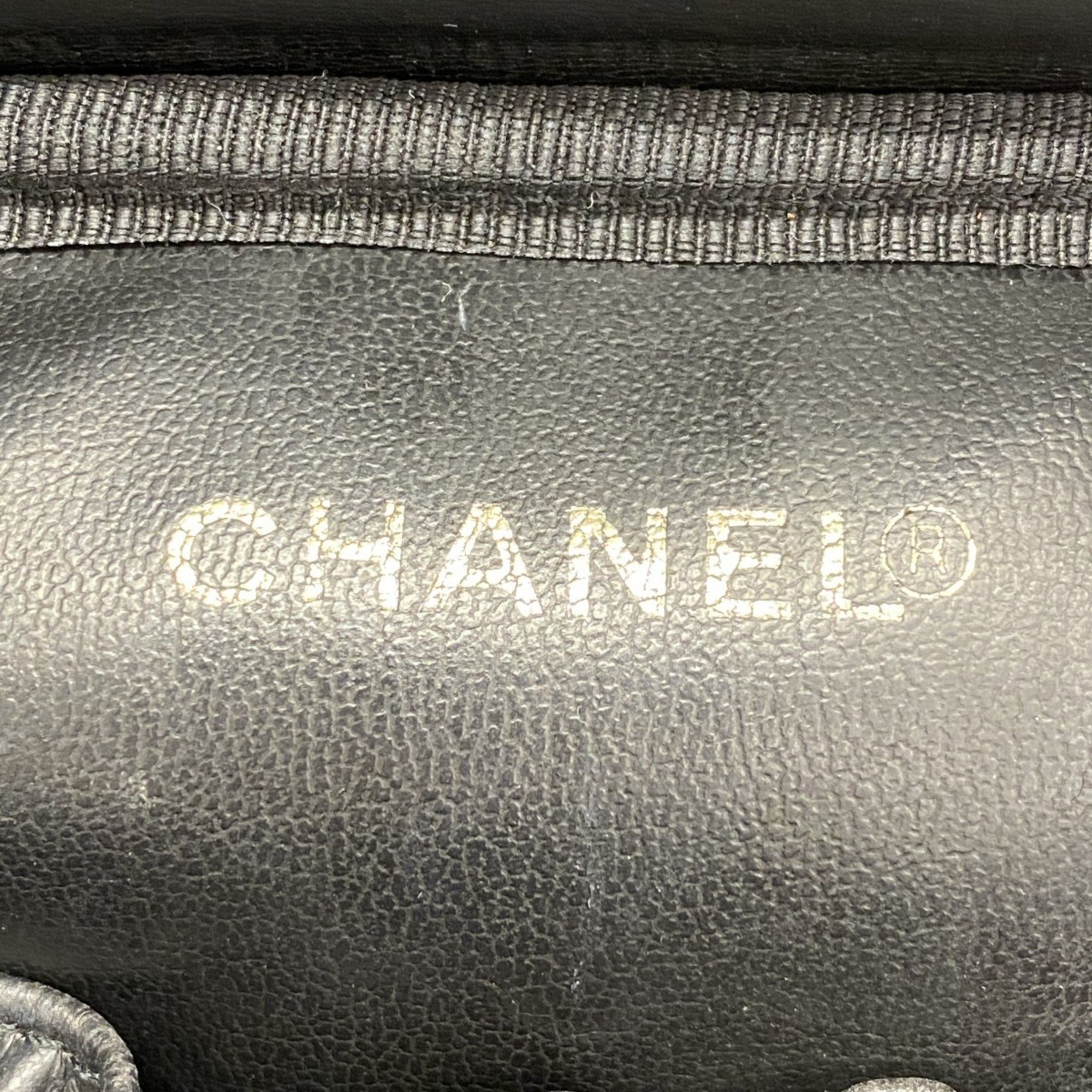 Chanel Vanity Bag Caviar Skin Black Women's