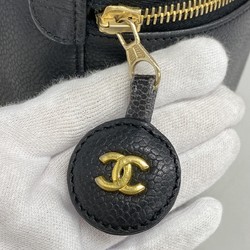 Chanel Vanity Bag Caviar Skin Black Women's